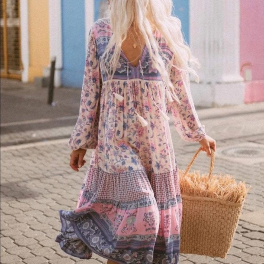 New Boho Gypsy Floral Maxi Portobello Road Dress
